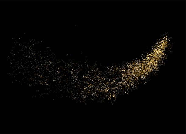 抽象闪亮的彩色金色波浪设计元素图片下载