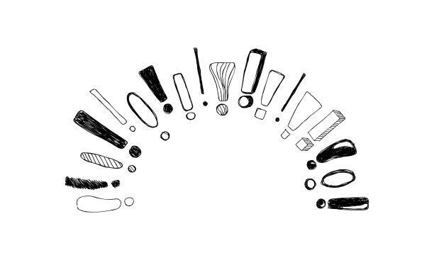 圆形框架手绘涂鸦手绘素描感叹号。矢量图图片下载