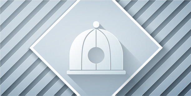 剪纸中国帽子图标孤立在灰色图片下载