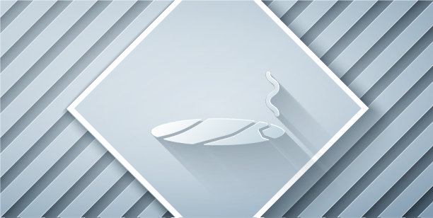 纸切雪茄与烟雾图标孤立在灰色图片下载