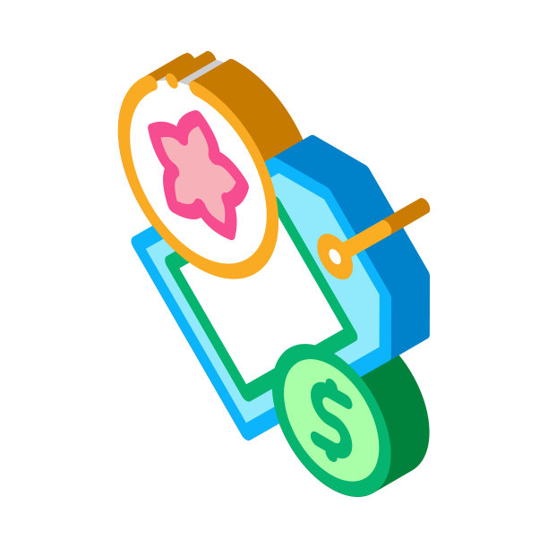 花店价格标签等距图标矢量插图图片下载