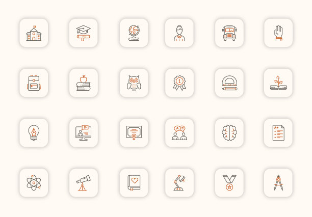 教育多色图标集图片下载