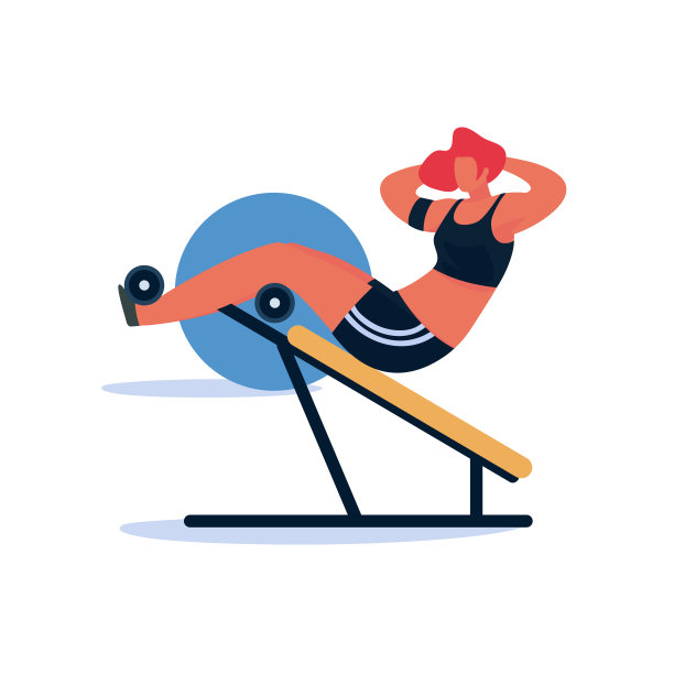 女运动员在训练器械上进行各种体育锻炼。人们在现代健身房锻炼。享受体育活动。矢量平面插图。图片下载