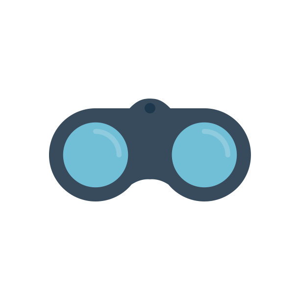 双筒望远镜平面，图标，矢量插图孤立的白色背景图片下载