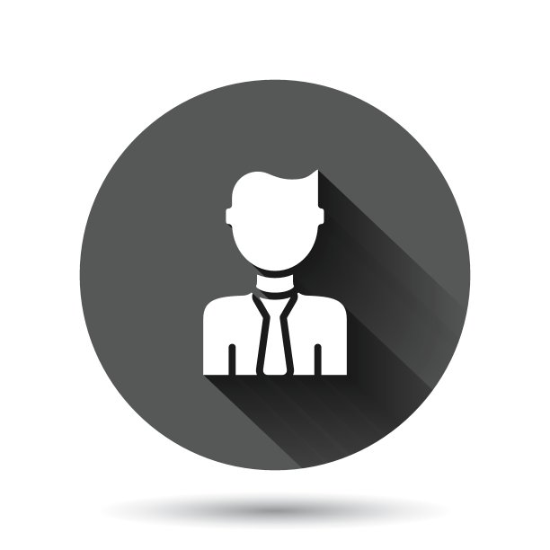 人们交流图标在平面风格。人矢量插图在黑色的圆形背景与长阴影效果。伙伴圈纽扣经营理念。图片下载