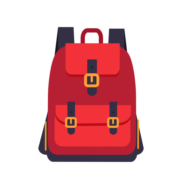 红色背包与黑色吊索彩色横幅图片下载