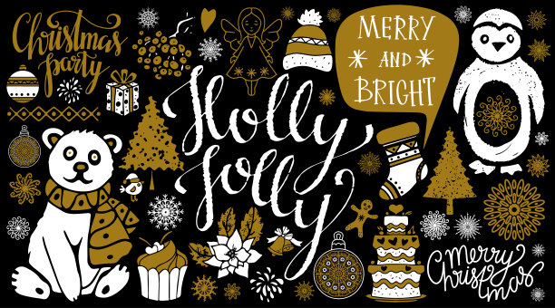 圣诞图标，标志，补丁，贴纸图片下载