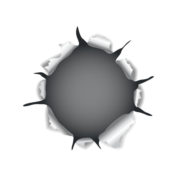 纸孔。现实的矢量撕裂纸与撕裂的边缘。纸张折叠后会损坏图片下载