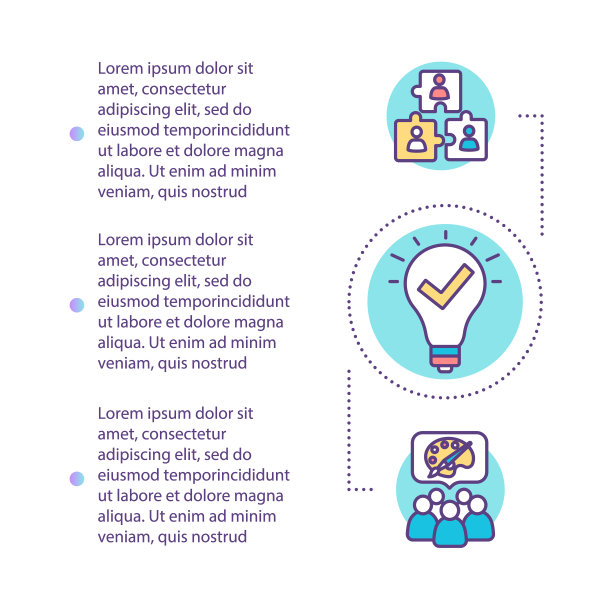 创意简述概念图标与文本。头脑风暴的项目。合作和协作。PPT页面矢量模板。宣传册，杂志，小册子设计元素与线性插图图片下载