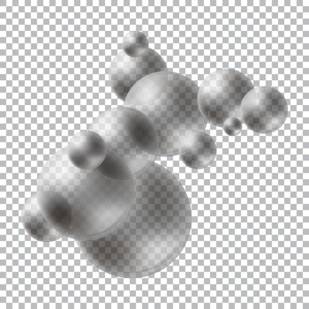 透明磨砂球组。向量模板图片下载