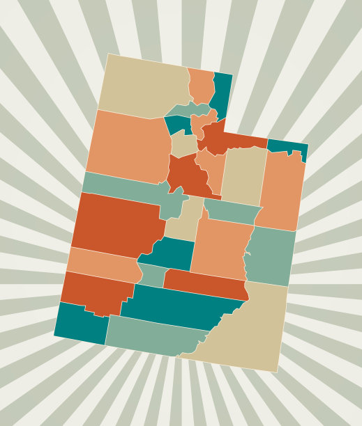 犹他州的地图。图片下载