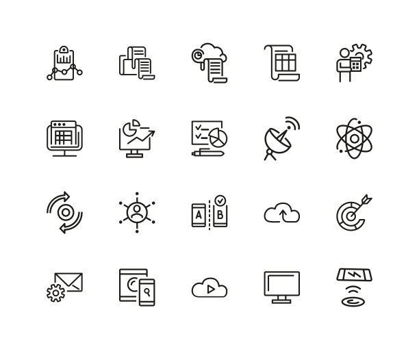 Web内容行图标集图片下载