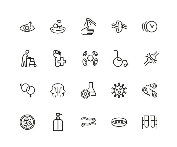 医疗护理线图标集图片下载