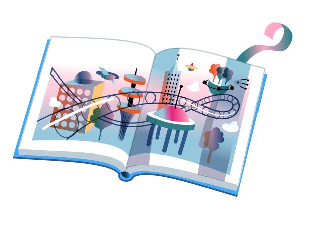 关于未来都市、摩天大楼和交通的儿童书籍图片下载