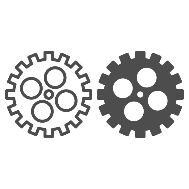 自行车齿轮线和固体图标，自行车细节概念，自行车曲柄标志在白色背景，自行车齿轮图标轮廓风格的移动概念和网页设计。矢量图形。图片下载