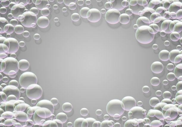 肥皂泡抽象背景与彩虹色的空气泡沫圆形框架图片下载