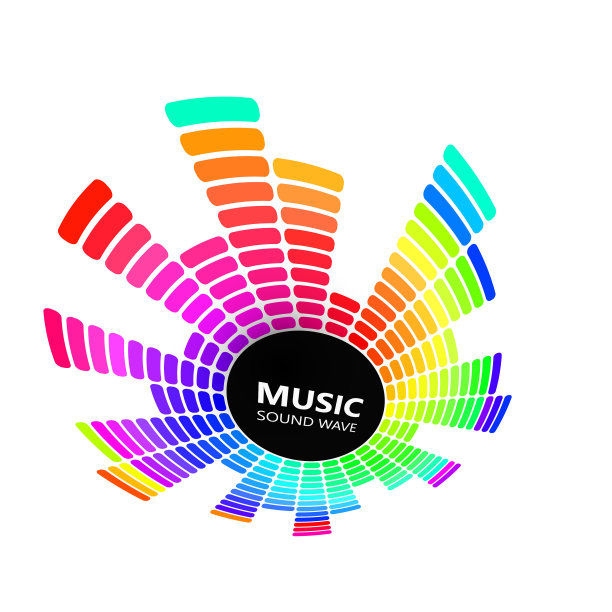 径向彩色音乐均衡器隔离在白色图片下载