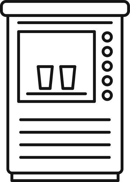 街头咖啡机图标轮廓风格图片下载