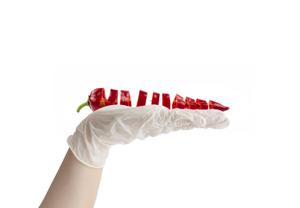 红辣椒冠状病毒新冠肺炎大流行白手套卫生水果和蔬菜图片下载