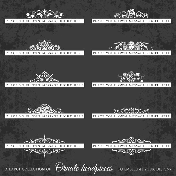 在黑板背景上设置华丽的头饰图片下载