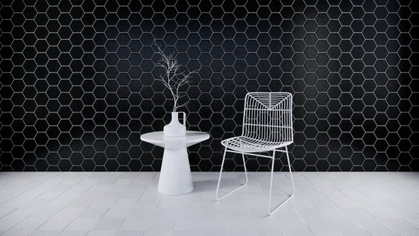 黑白现代室内概念房间图片下载