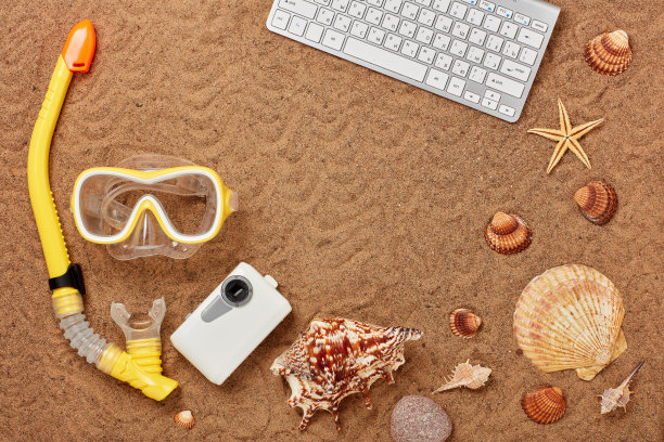 海滩饰品，海边度假图片下载