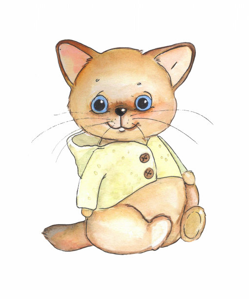 坐猫毛绒玩具图片下载