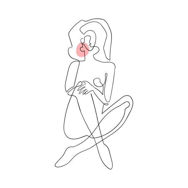 女性身体轮廓插图图片下载
