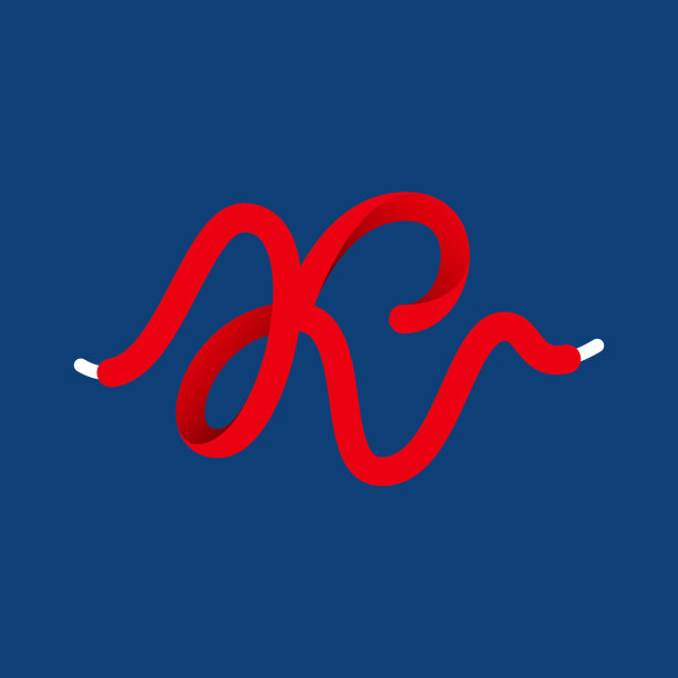 K字运动标志由鞋带形成。图片下载