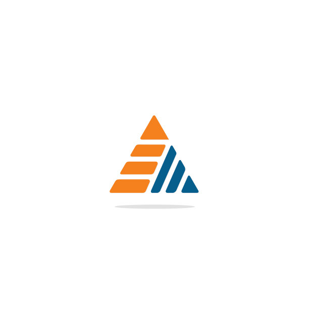 三角形线条彩色金字塔logo图片下载