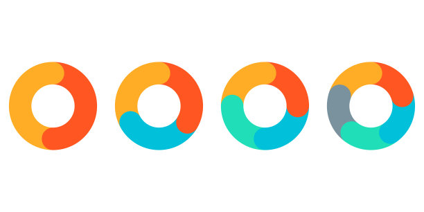 饼图。圆图设计。用2、3、4、5个步骤的圆形图进行业务展示。进度轮信息图表模板。矢量插图。图片下载