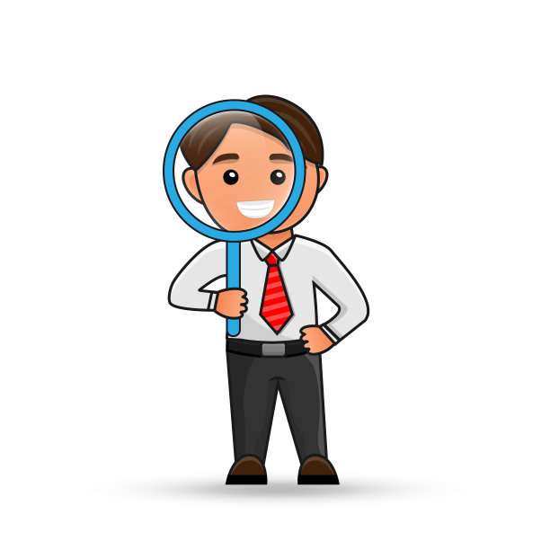 商人用放大镜，研究和搜索的概念图片下载