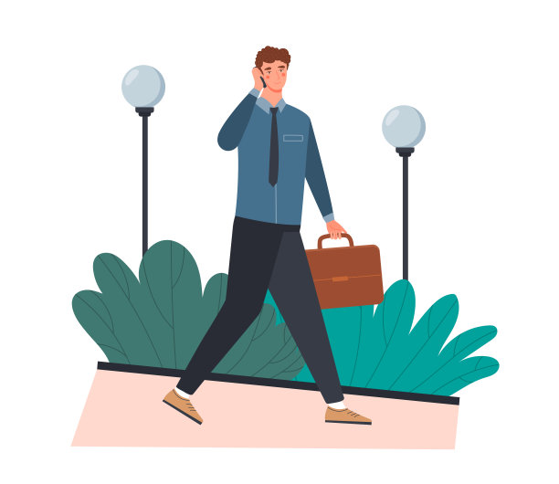 拎着公文包走路去上班的商人图片下载