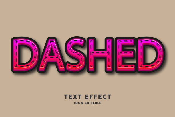 红色糖果与虚线文本效果可编辑图片下载