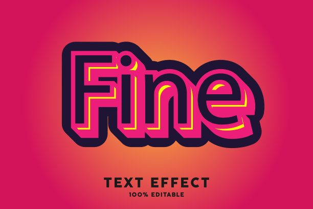 深色和红色粗体文本效果可编辑文本图片下载