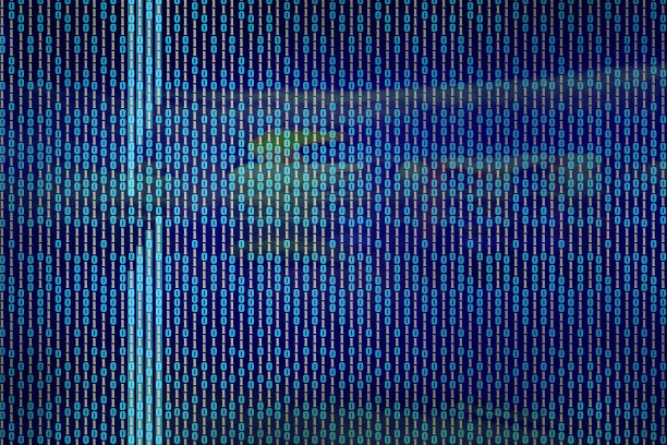 数字的背景。黑色抽象背景下的二进制代码。技术。图片下载