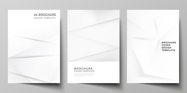 矢量布局A4封面模型设计模板的宣传册，传单布局，封面设计，书籍设计，宣传册封面。半色调虚点背景与灰点，抽象梯度背景。图片下载