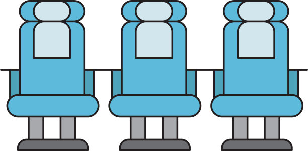 飞机座位图标符号孤立在白色图片下载