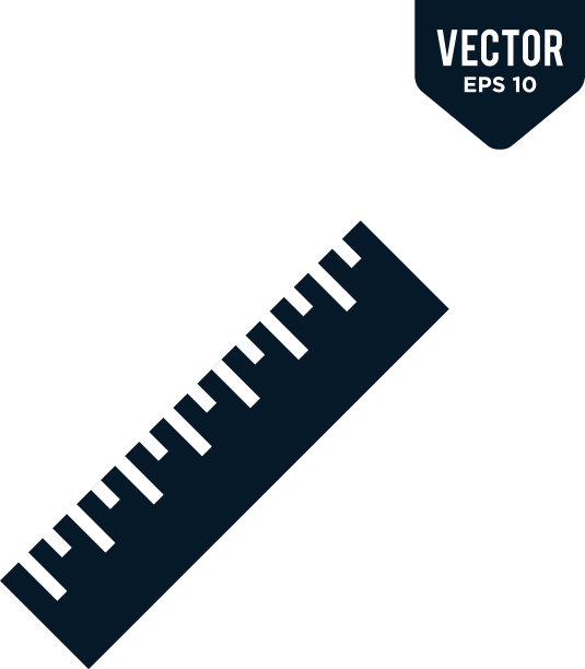 标尺图标设计固体字形eps 10图片下载