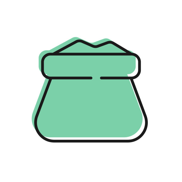 黑色线完整袋图标孤立在白色背景。向量图片下载