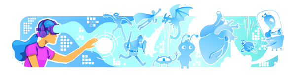 增强现实体验2D矢量网络横幅，海报图片下载