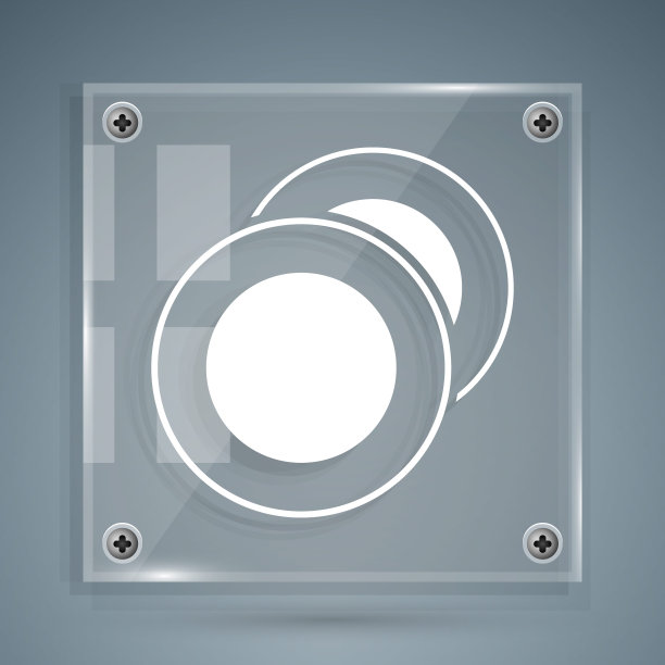 白色板图标孤立在灰色背景。餐具的象征。餐厅的迹象。方形玻璃面板。矢量图图片下载