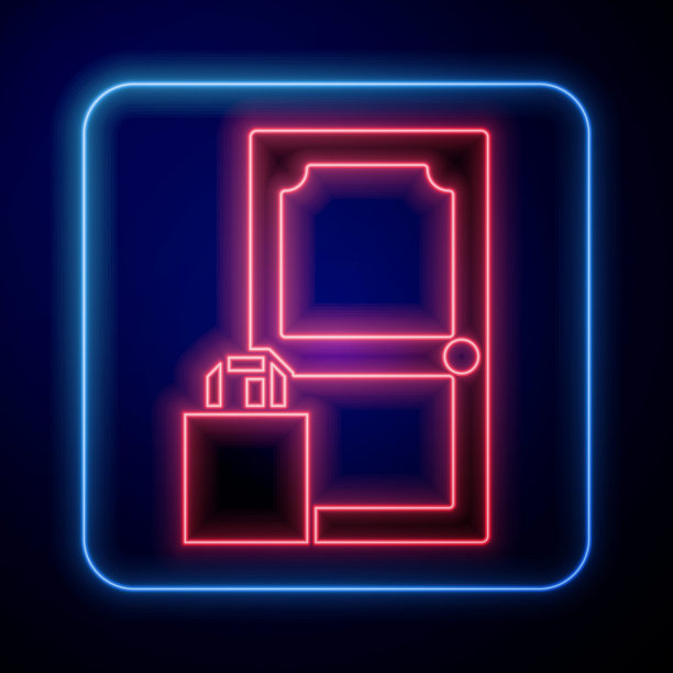 蓝色背景上孤立的在线订购和快餐外卖图标。矢量图图片下载