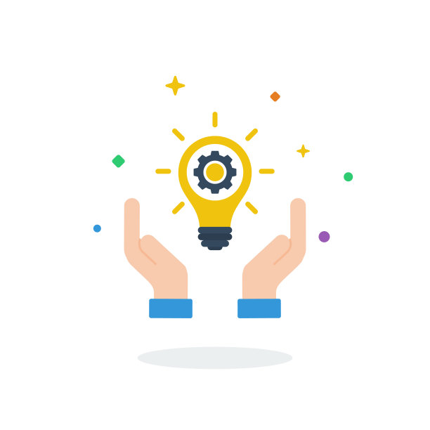 独特的飞手创意齿轮创新平图片下载