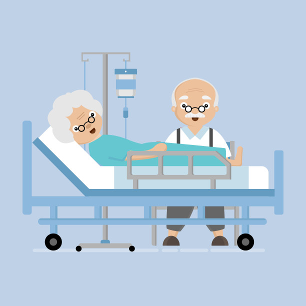 一对老年夫妇住院了图片下载