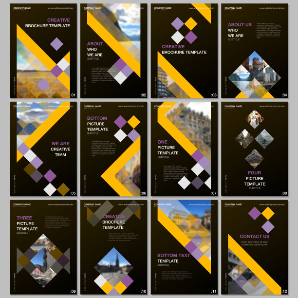 创意手册模板与彩色立方体，时尚的几何抽象背景。封面设计模板的传单，传单，小册子，报告，演示，广告，杂志。图片下载