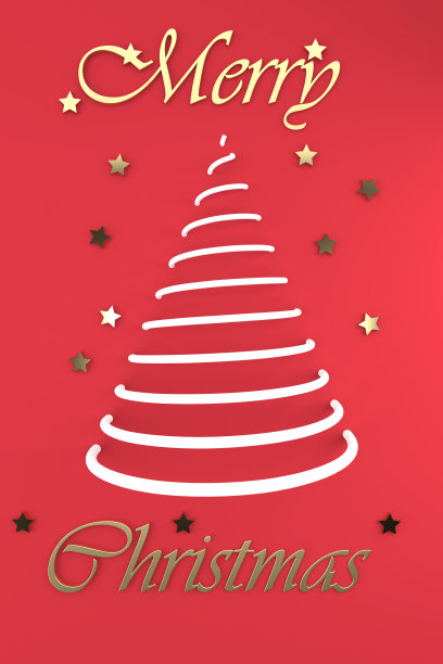 圣诞快乐的明信片。圣诞树白色。3 d渲染。三维演示图片下载