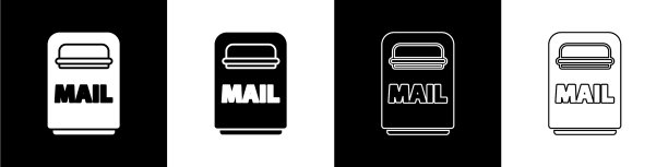 设置邮箱图标隔离在黑色和白色图片下载