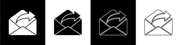 设置发送邮件图标隔离在黑色和白色图片下载