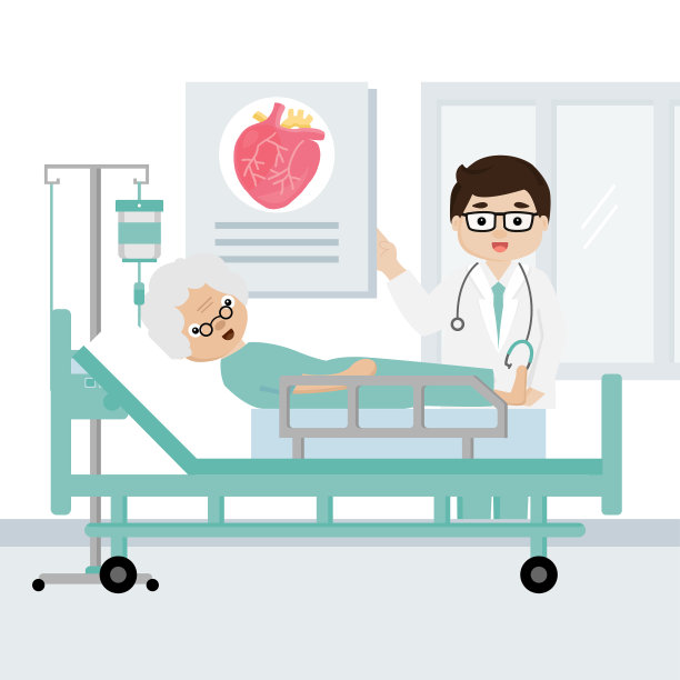 医生和心脏病老年患者图片下载